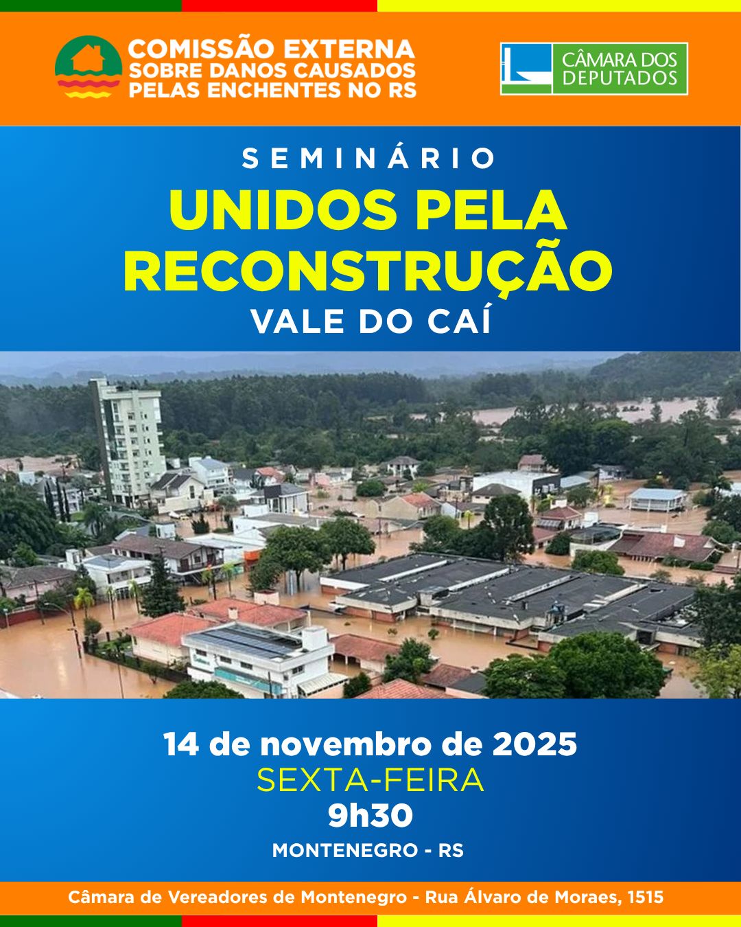 Seminário “Unidos pela Reconstrução do Rio Grande” será em Montenegro