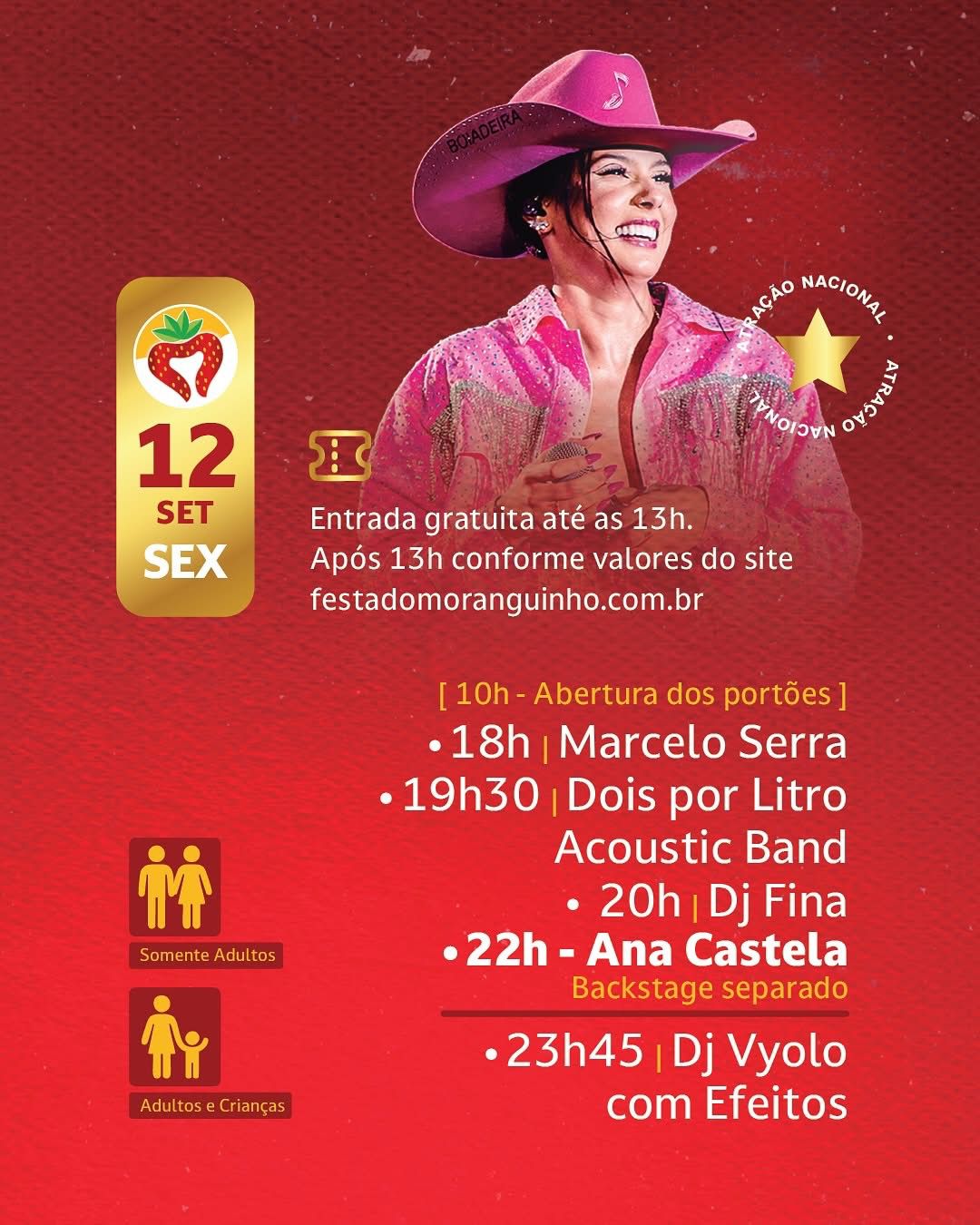 Hoje tem o grande show de Ana Castela