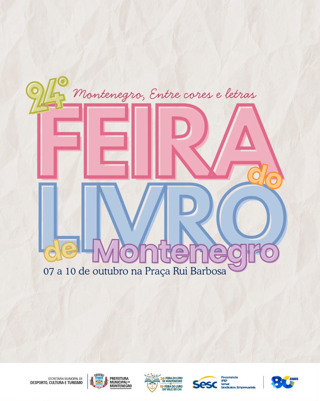 Prefeitura e Sesc realizam a Feira do Livro de Montenegro