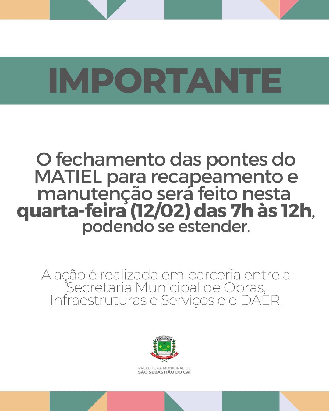 Obras nas pontes do Matiel são adiadas