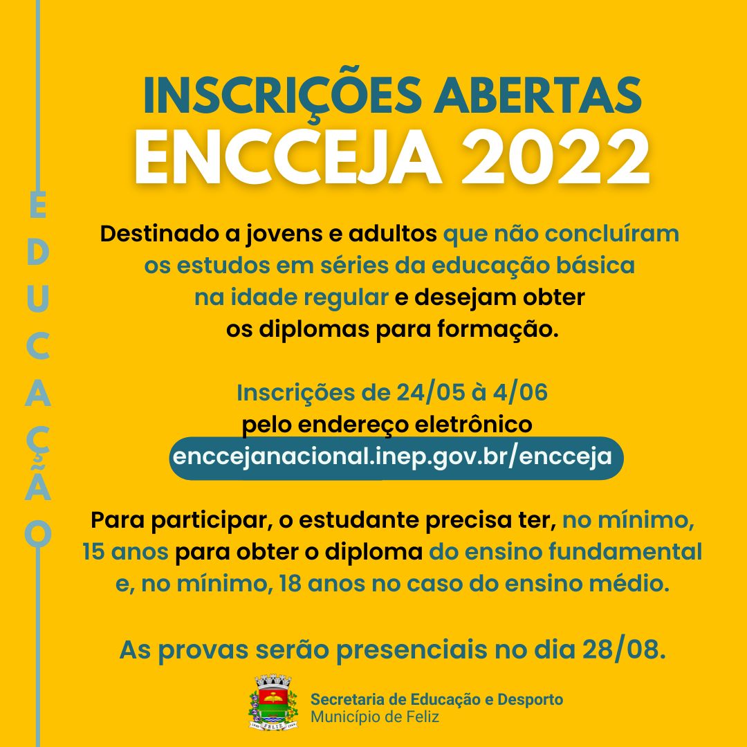 Conclusão do ensino fundamental e médio: inscrições do Encceja 2022 iniciam na próxima semana
