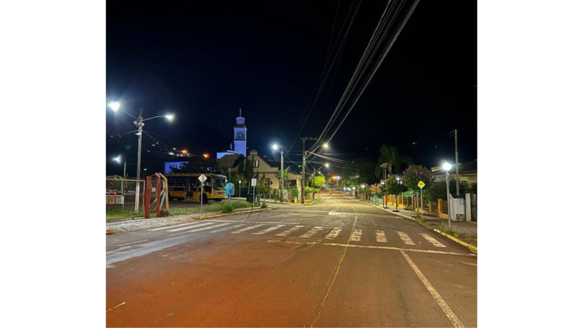 Área urbana de São Vendelino recebe iluminação de LED
