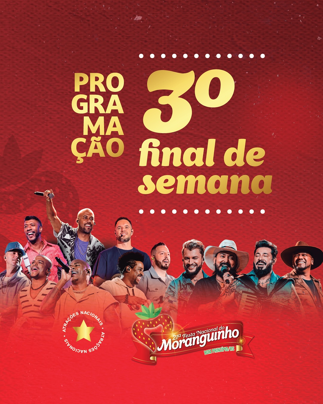 Confira a programação do último final de semana da Festa do Moranguinho