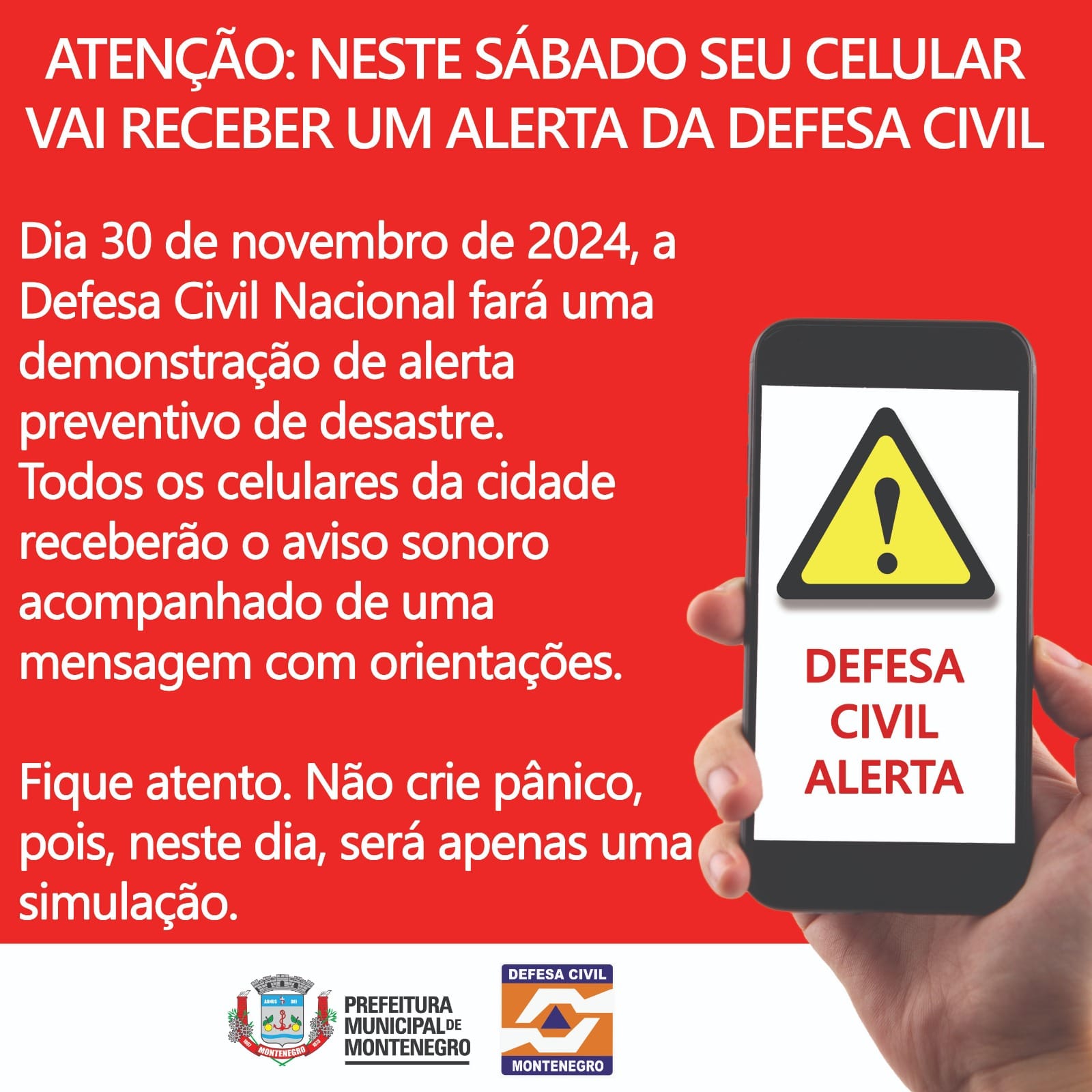 Sábado tem teste de desastre em Montenegro, São Sebastião do Caí e São Vendelino