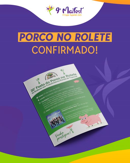 A 20ª edição do Porco no Rolete acontece esse ano, no dia 07 de maio juntamente com a Maifest