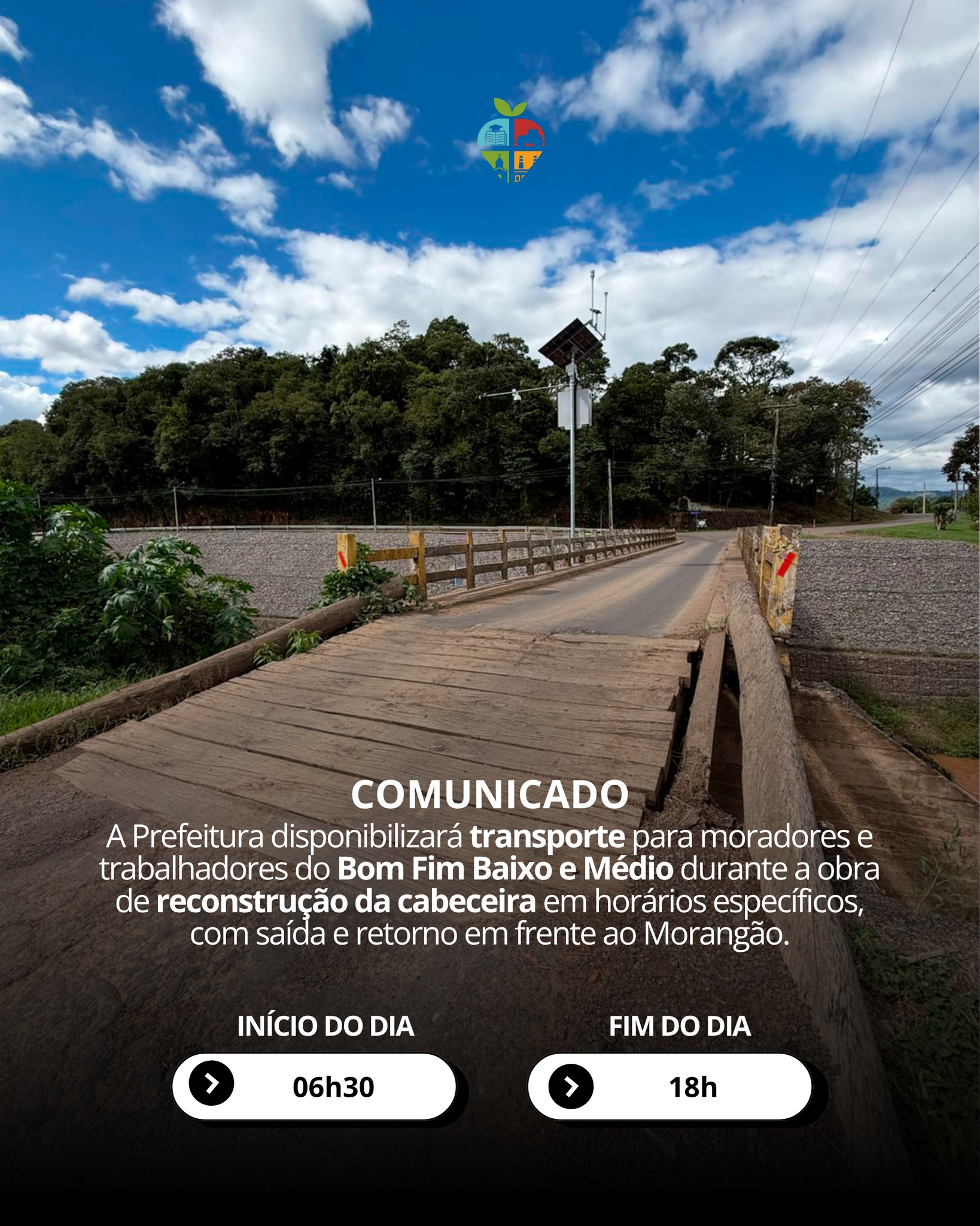 Com bloqueio para obra em ponte, Prefeitura vai oferecer transporte