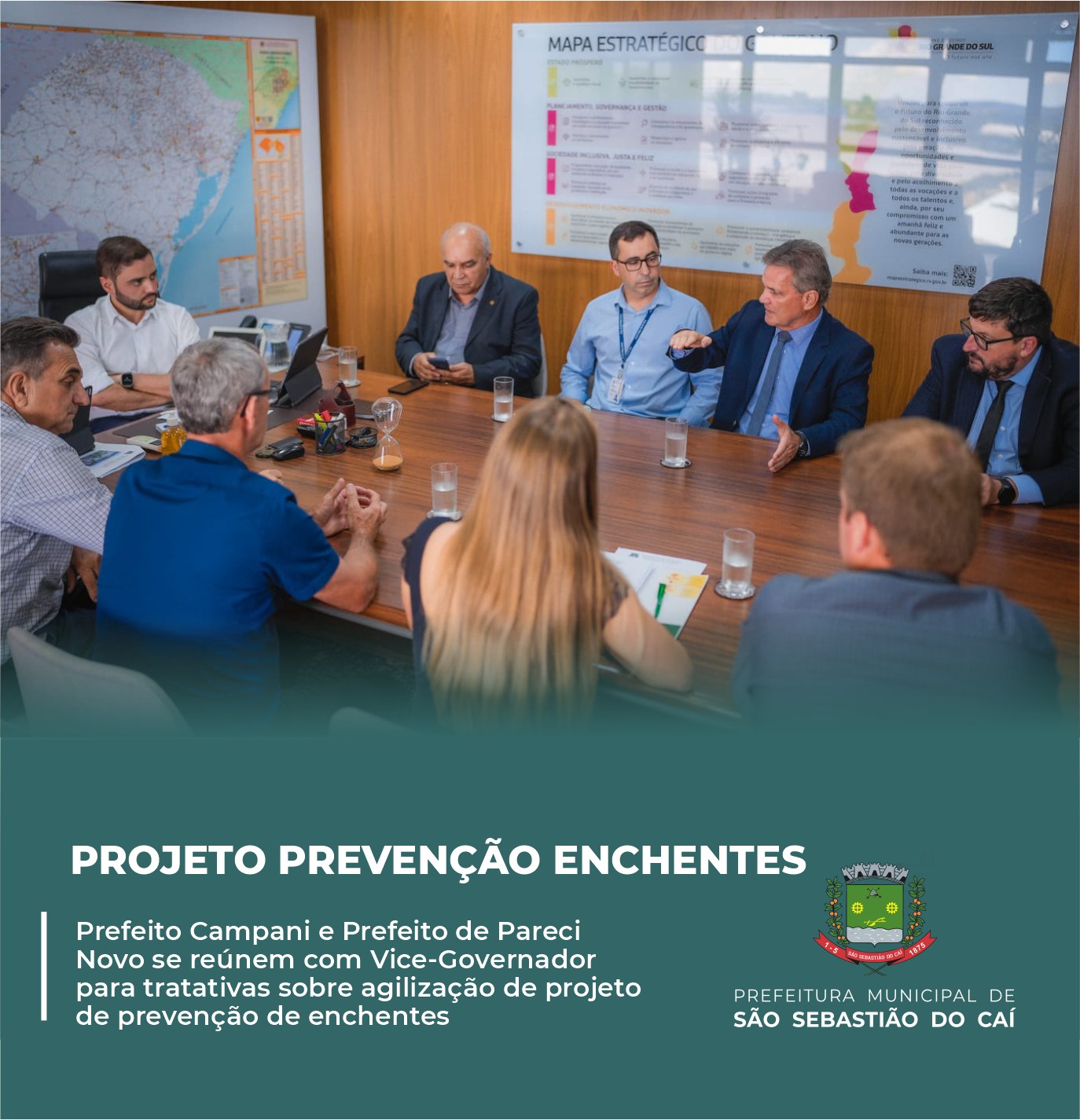 Prefeitos de São Sebastião do Caí e Pareci Novo se reúnem com Vice-Governador 