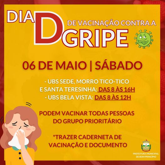 Prefeitura Municipal de Bom Principio - 6 de maio é Dia D contra a gripe