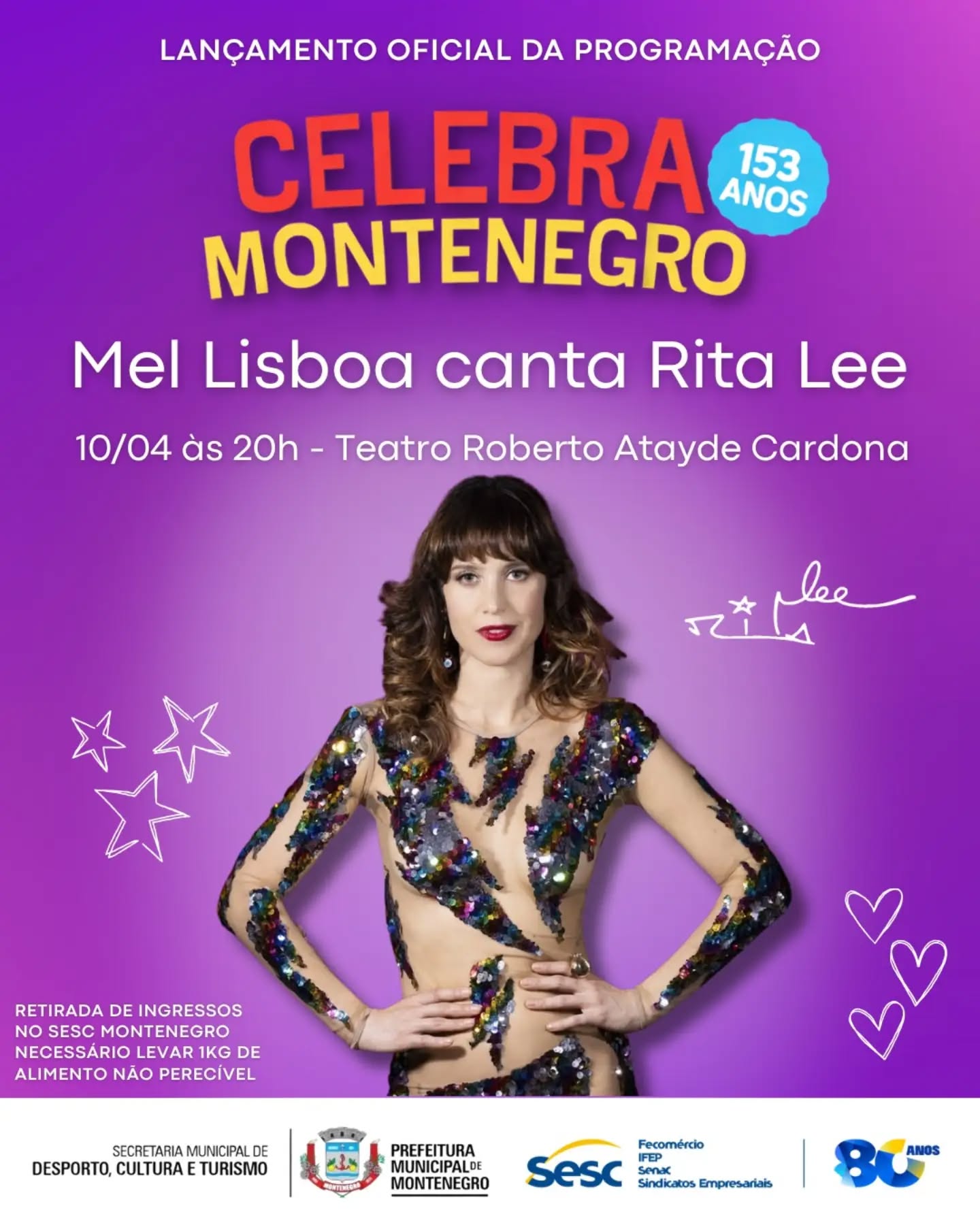 Mel Lisboa canta Rita Lee na divulgação do Celebra Montenegro