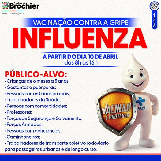 Campanha de vacinação contra a GRIPE INFLUENZA