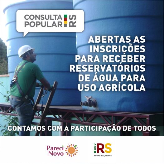 ABERTAS AS INSCRIÇÕES PARA INTERESSADOS EM RESERVATÓRIOS DE ÁGUA PARA USO AGRÍCOLA