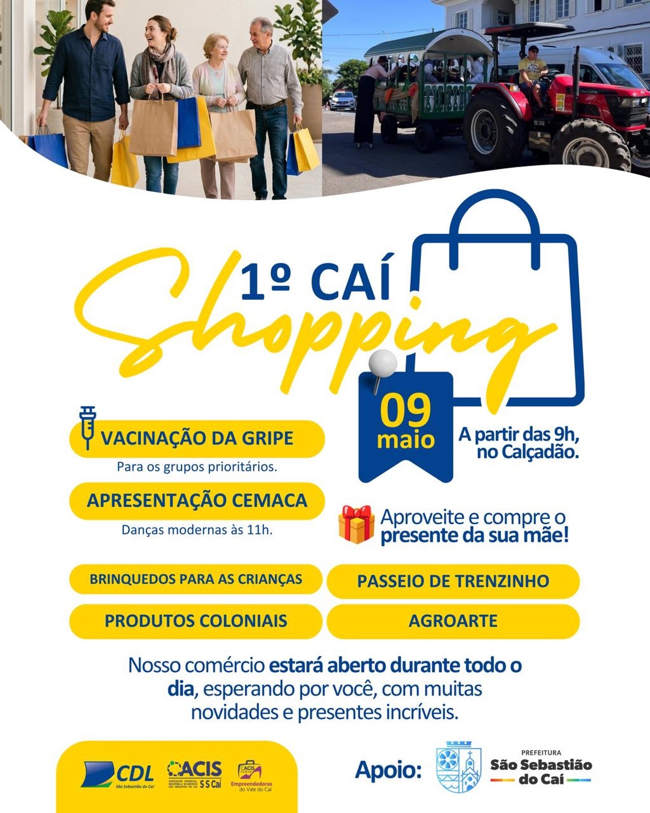 1º Caí Shopping será neste sábado no calçadão