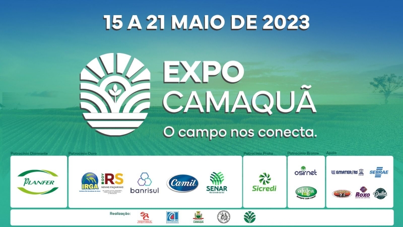 Expo Camaquã 2023 ocorre de 15 a 21 de maio.