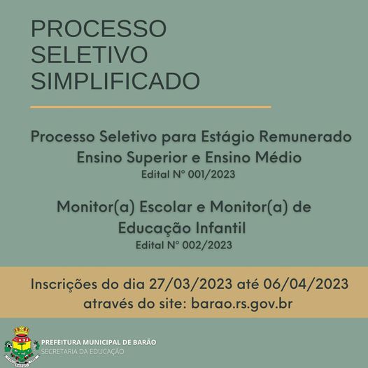 Inscrições para estágio remunerado