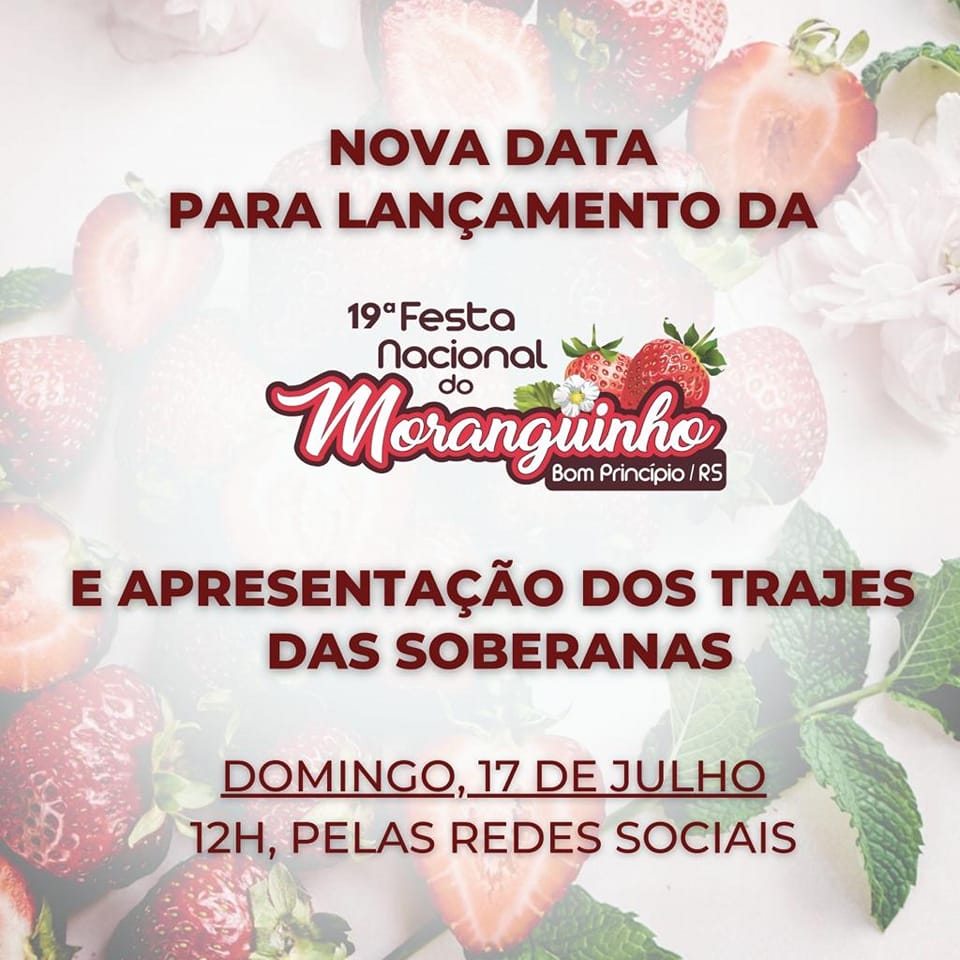 Será no domingo o lançamento da Festa do Moranguinho e dos trajes das soberanas