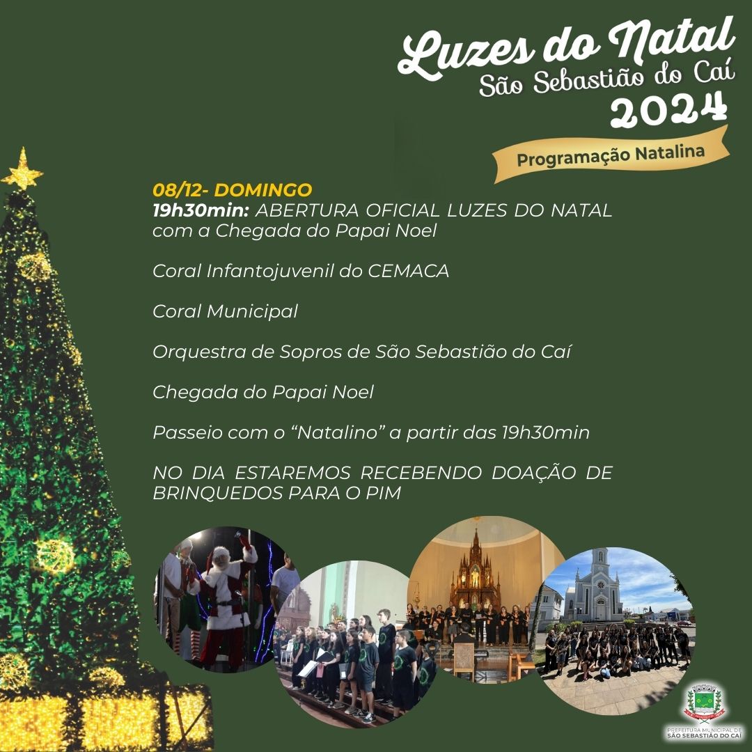 Chegada do Papai Noel abre o Luzes do Natal
