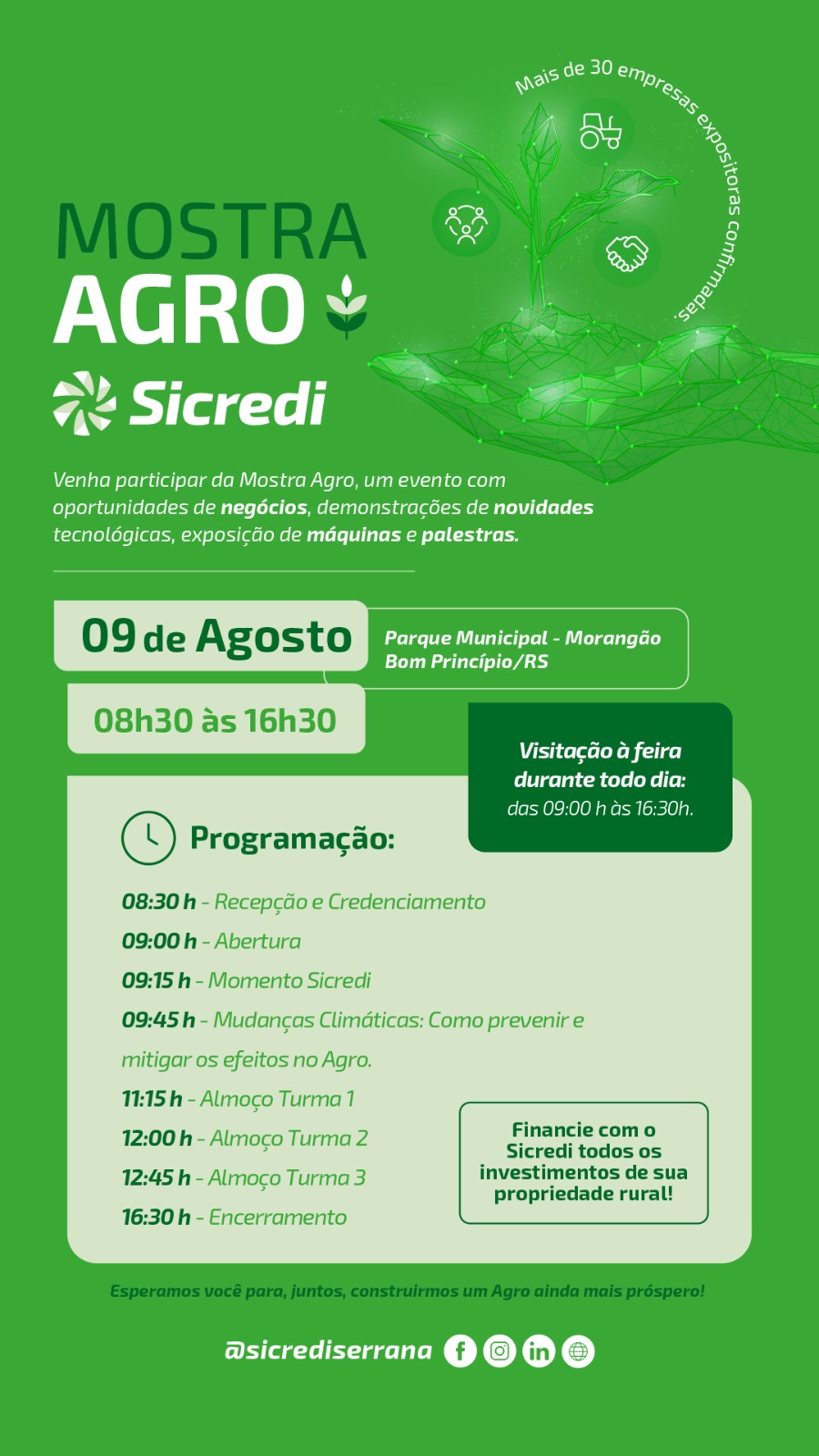 Neste sábado tem Mostra Agro em Bom Princípio