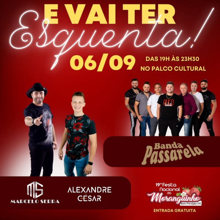 Festa do Moranguinho terá Esquenta na noite desta terça-feira