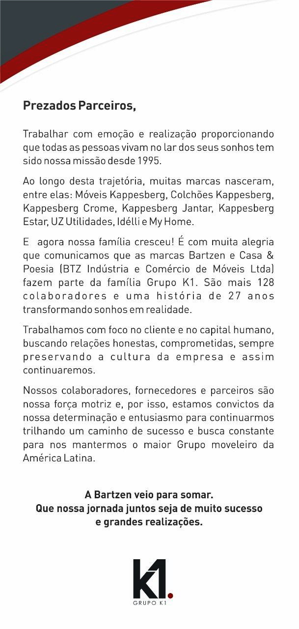 Kappesberg adquire a Móveis Bartzen e amplia participação no mercado 