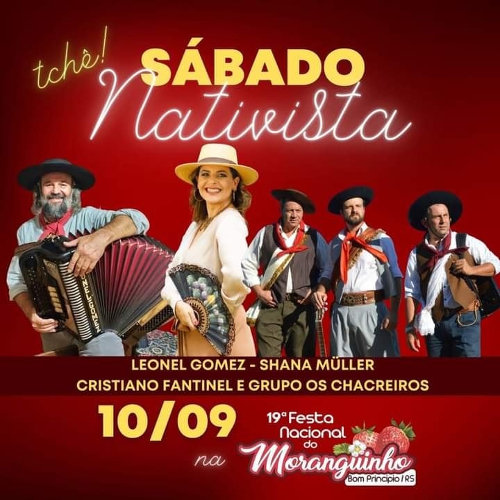 Valorizando a cultura gaúcha, a Festa do Moranguinho apresenta mais um dia de programação nativista. 