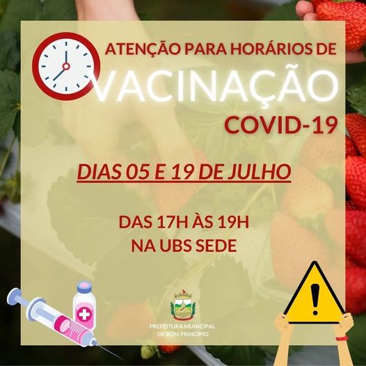 Bom Princípio - Vacinação agora é quinzenal