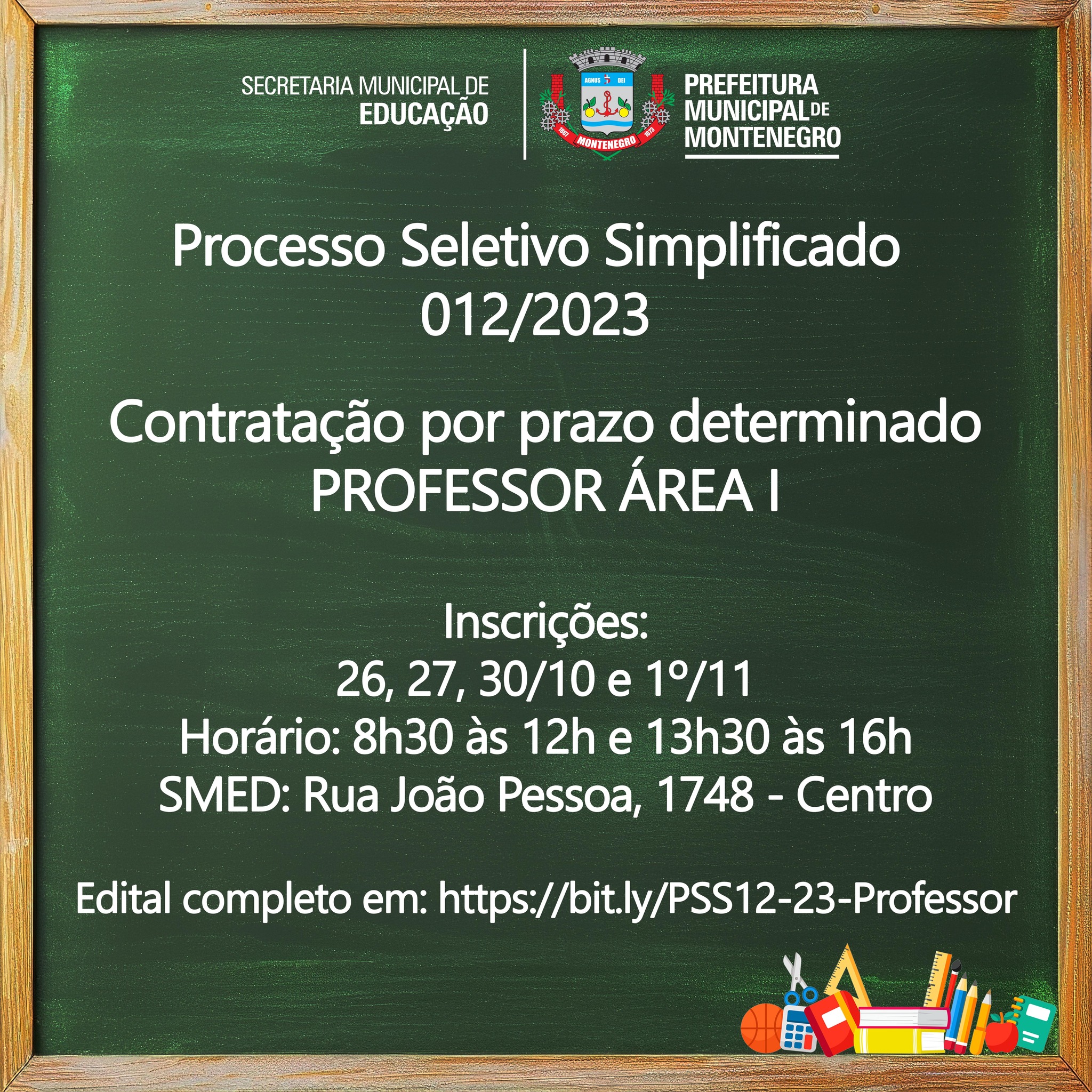Lançado edital para contratação de até 35 professores em Montenegro 