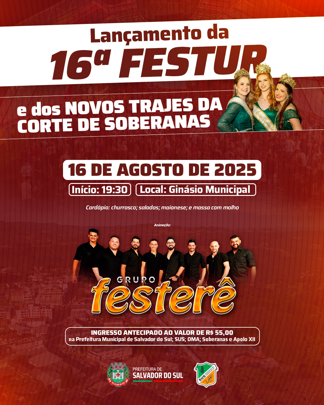 Lançamento da Festur e dos novos trajes da corte de soberanas ocorre em 16 de agosto