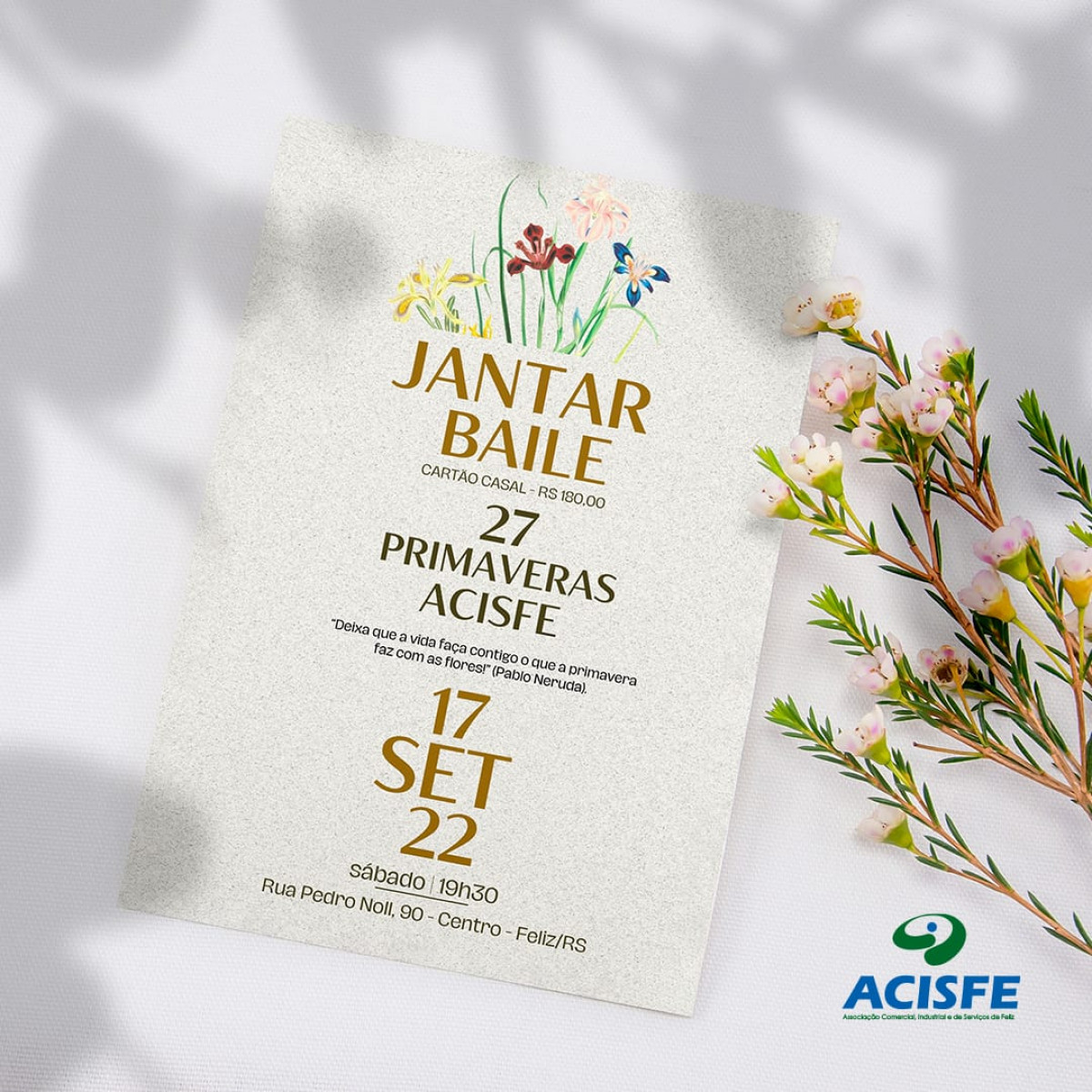 Acisfe promove jantar baile de aniversário pelos seus 27 anos