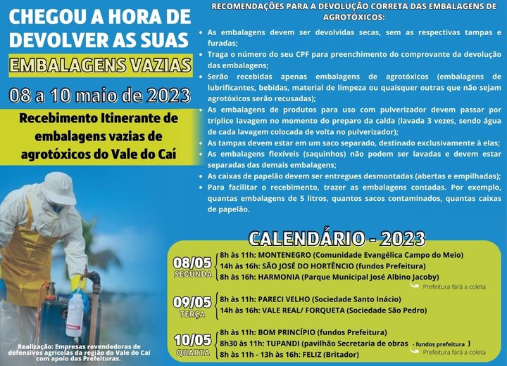 DEVOLUÇÃO - EMBALAGENS DE AGROTÓXICOS
