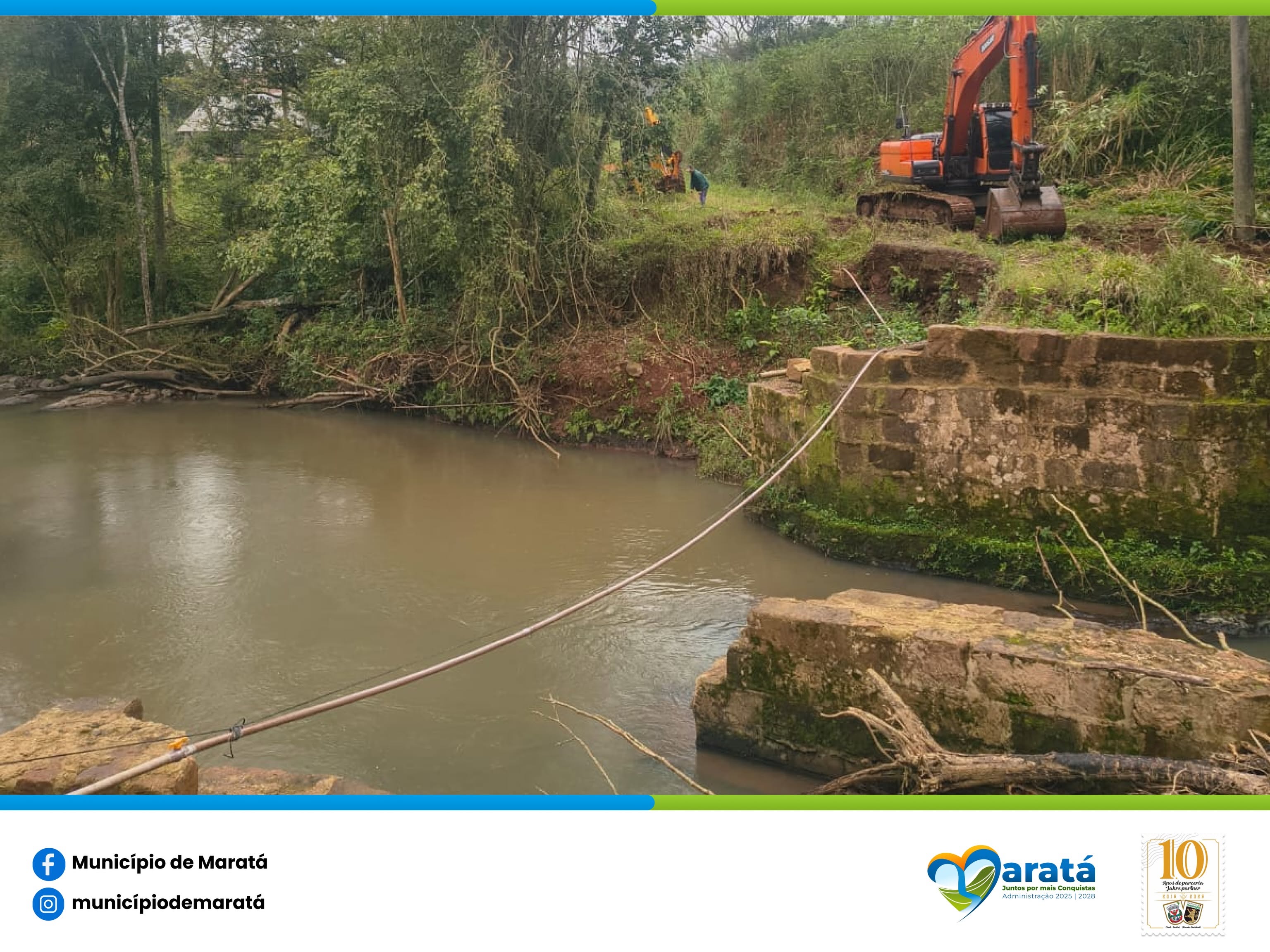 Inicia a reconstrução de pontes destruídas pela enchente em Maratá