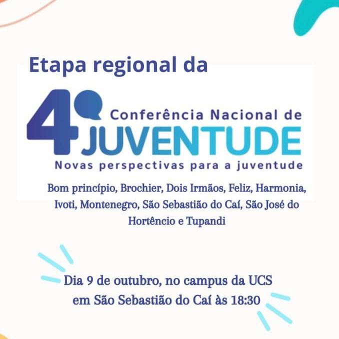 São Sebastião do Caí será palco da 4ª edição da Conferência Regional de Juventude 