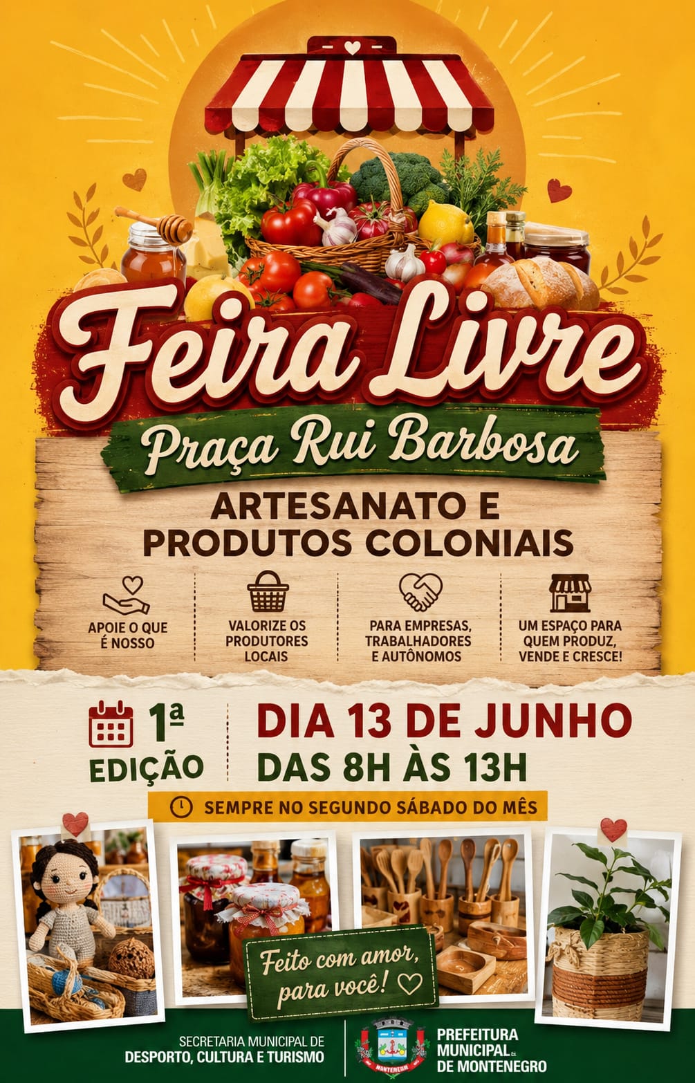 Montenegro recebe a 1ª Feira Livre Regional na Praça Rui Barbosa