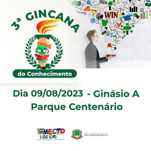 São Sebastião do Caí - 3ª Gincana do Conhecimento será na próxima quarta, dia 9 de agosto!