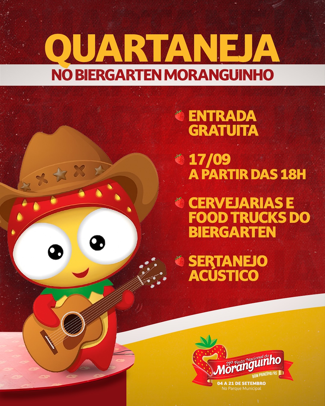 Quartaneja: hoje tem programação extra na Festa do Moranguinho