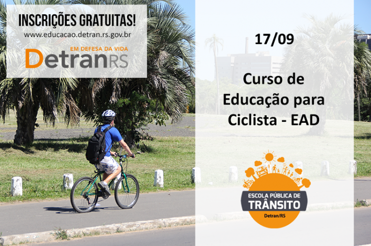 DetranRS abre inscrições para curso EAD de Educação para Ciclistas