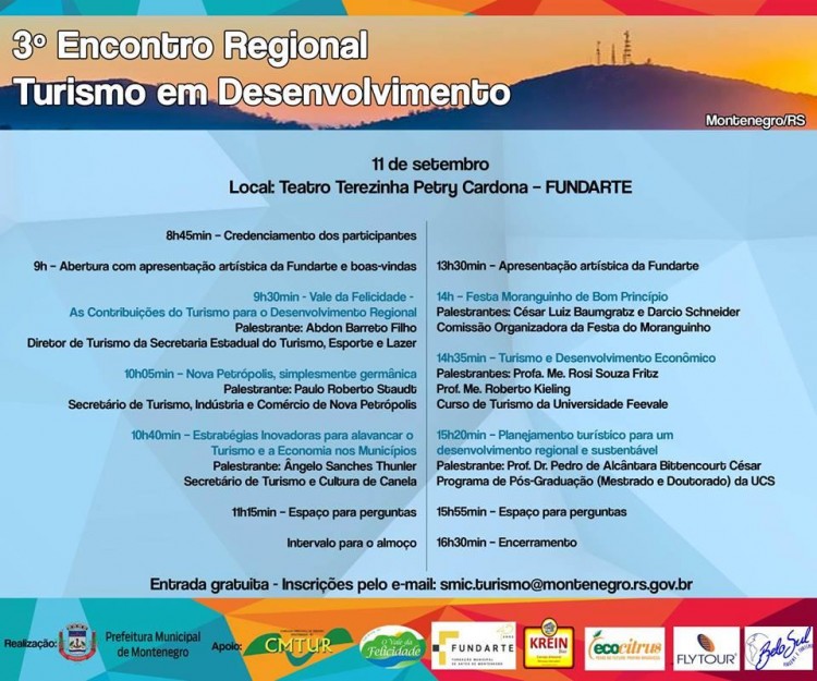 Montenegro sedia Encontro Regional de Turismo em Desenvolvimento