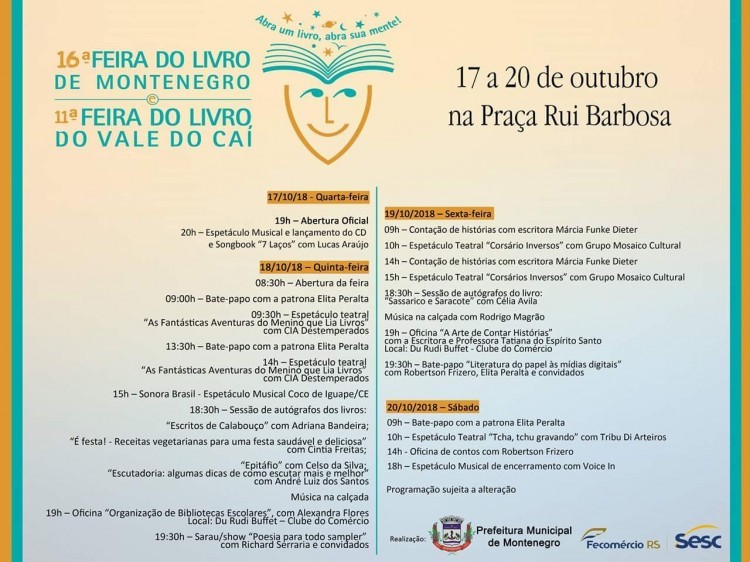Feira do Livro do Vale do Caí inicia nesta quarta e vai até sábado