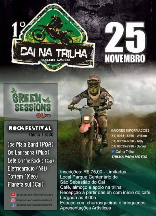 Domingo de corrida, música e moto-trilha