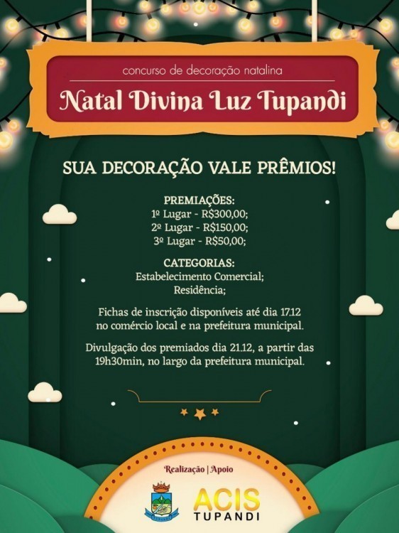 Residências e comércios com melhor decoração de Natal serão premiados