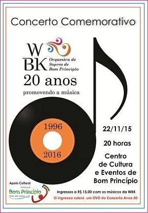 Concerto comemora os 20 anos da Orquestra de Sopros de Bom Princípio