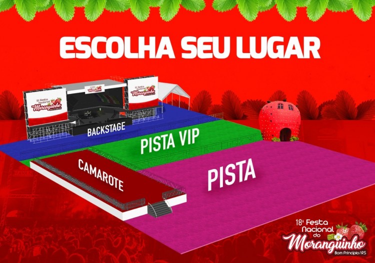 Ingressos para os shows nacionais da 18ª Festa Nacional do Moranguinho estão sendo comercializados