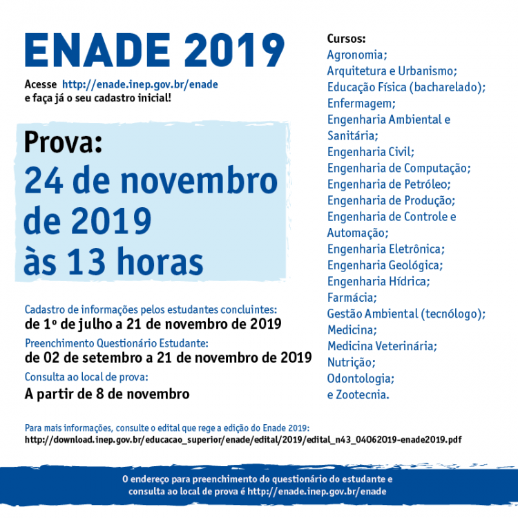Fase de recursos para atendimento especial no Enade termina na sexta-feira