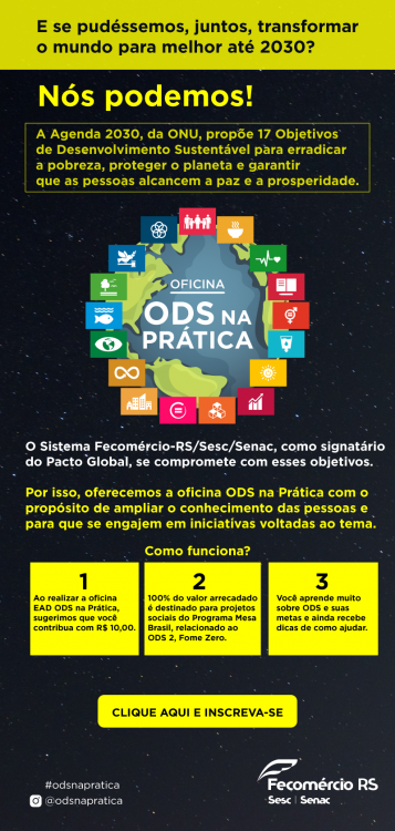 Fecomércio-RS disponibiliza oficina sobre os Objetivos de Desenvolvimento Sustentável