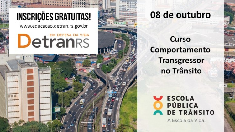 DetranRS abre inscrições para curso sobre comportamento transgressor no trânsito