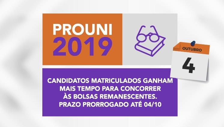 Prazo final para bolsas remanescentes do ProUni é prorrogado até 04 de outubro