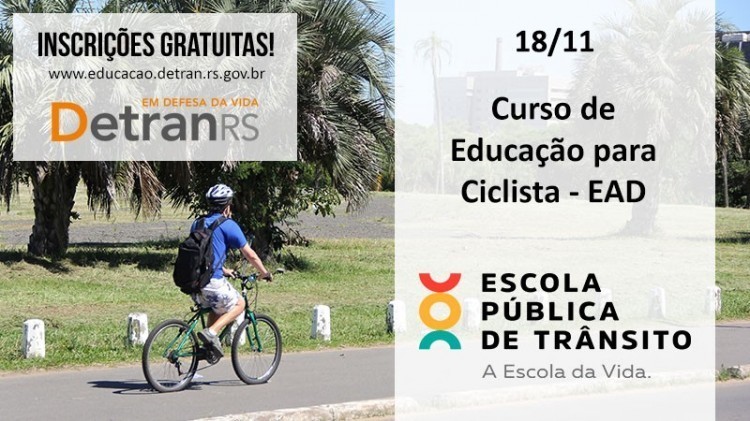 DetranRS abre inscrições para curso EAD de Educação para Ciclistas