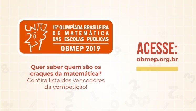 Lista de vencedores da Obmep está disponível no site da competição