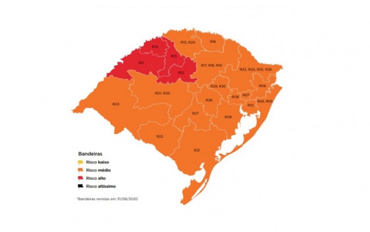 Todos os municípios da região estão em bandeira laranja