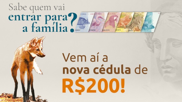Cédula de R$ 200 entre em circulação nesta quarta-feira