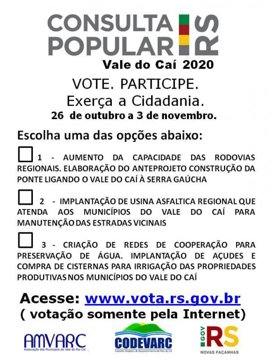 Consulta Popular: região precisa de mais votantes para conquistar recursos